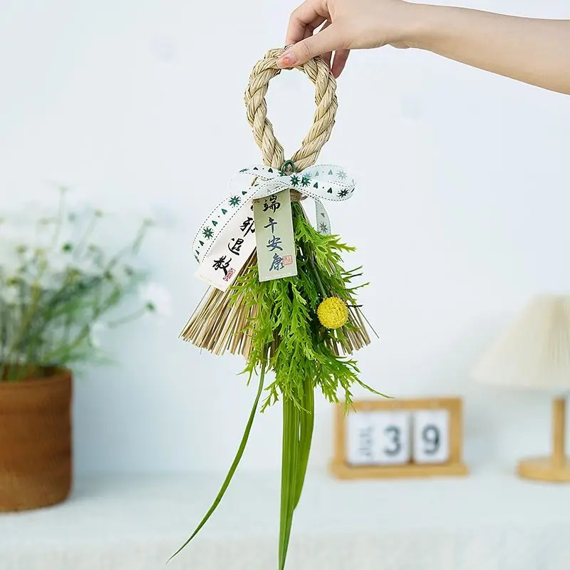 

Dragon Boat Festival gift mugwort sachet sachet forest bamboo woven ins handmade DIY material bag for home decoration and