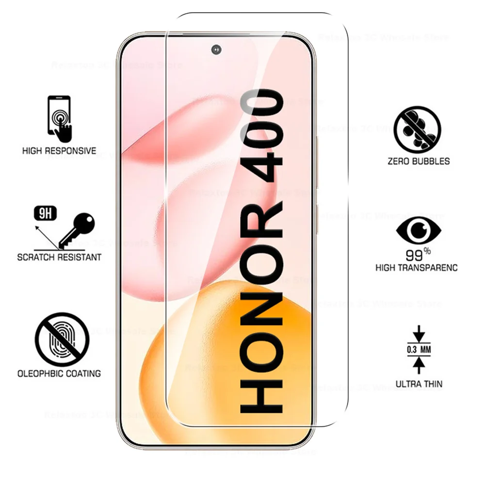 ل Honor 400 5G 6in1 عدسة الزجاج المقسى واقي للشاشة على Honer Honar Honor 400 Honor400 6.55 بوصة زجاج واقي #4