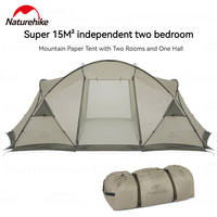 Naturehike Camping Tunnel Tent 15㎡ 2-4 People Family Equipment Lightweight Waterproof Double Layer 2 Room 1 Hall Outdoor Tent