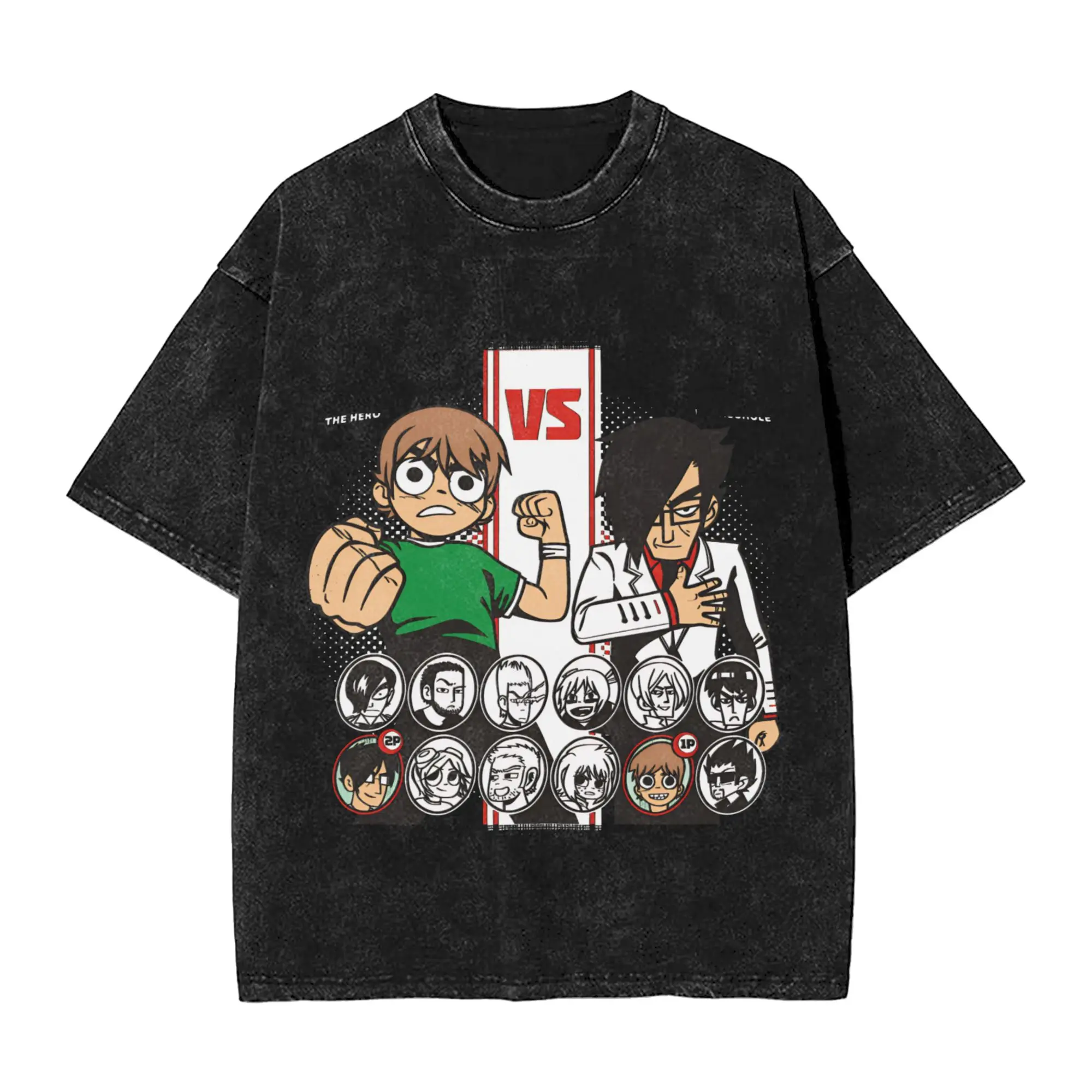 Mens T-Shirt Scott Pilgrims Washed T Shirts Popular  Summer Tee Shirt Streetwear Print Cotton Clothing Birthday Gift