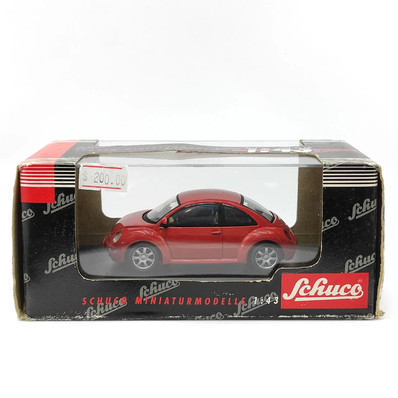 

Box Cracked Diecas 1:43 Масштаб SCHUCO VW New Beetle VW New Beetle Красный Легкосплав Модель автомобиля Коллекционная игрушка Подарочный сувенирный дисплей