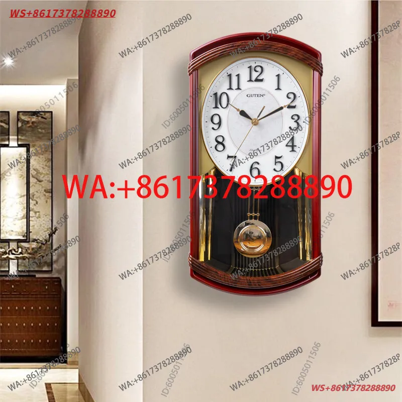 Clock Chime Wall Living Room European Large Wall-mounted Watch Chinese Retro Creative Modern Household Quartz Clock