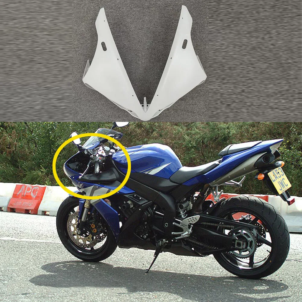 

New Motorcycle Unpainted White Upper Front Cowl Nose Fairing Injection Molded For Yamaha YZF R1 2004 2005 2006