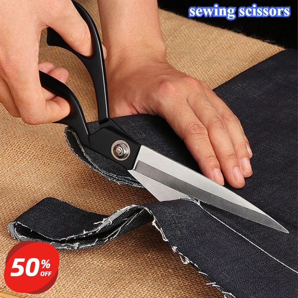 

10 Inch Stainless Steel Tailor's Scissors Durable Fabric Cutting Shears for DIY Apparel Sewing Gauze Trimming Sewing Tools