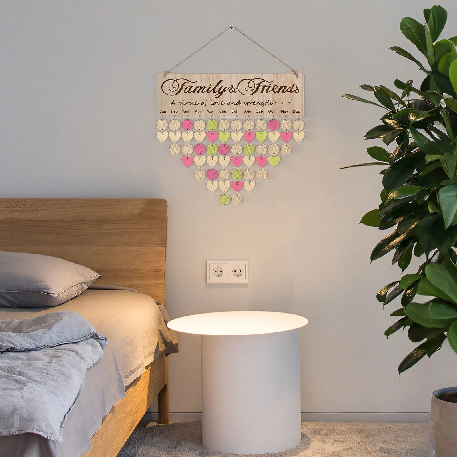 

Wooden Block Calendar Diy Family Friends Birthday Reminder Wall Decor Hanging Plaque For Anniversary Mother’S Day Gift