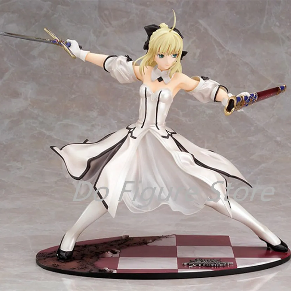 Fate Stay Night White 21cm Japanese Anime Figure Saber Lily The Sword of Gold Victory PVC Action Figure Model Dolls Toys