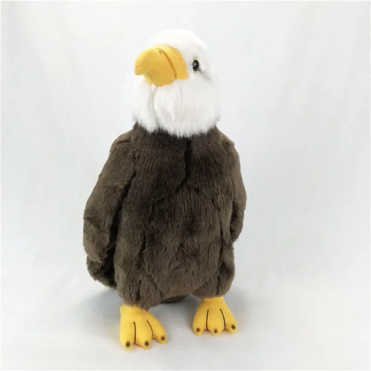 

[Funny] Zoo 31cm Simulation Lifelike Bald Eagle Plush Toys Soft bird Stuffed Animals doll Birthday christmas Gifts For Kids