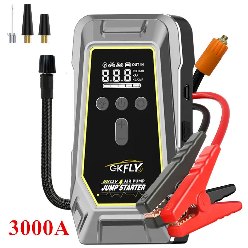 المحمولة 4 في 1 مضخة ضاغط الهواء 3000A سيارة الانتقال كاتب 16000mAh قوة البنك 12 فولت 150PSI منفاخ لإطارات السيارة بطارية الداعم المغفل