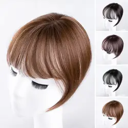 Women 3D Bangs Natural Wispy French Bangs Forehead Hair Extensions Black Brown Bangs Fringe Wig Hairpieces Women Wig
