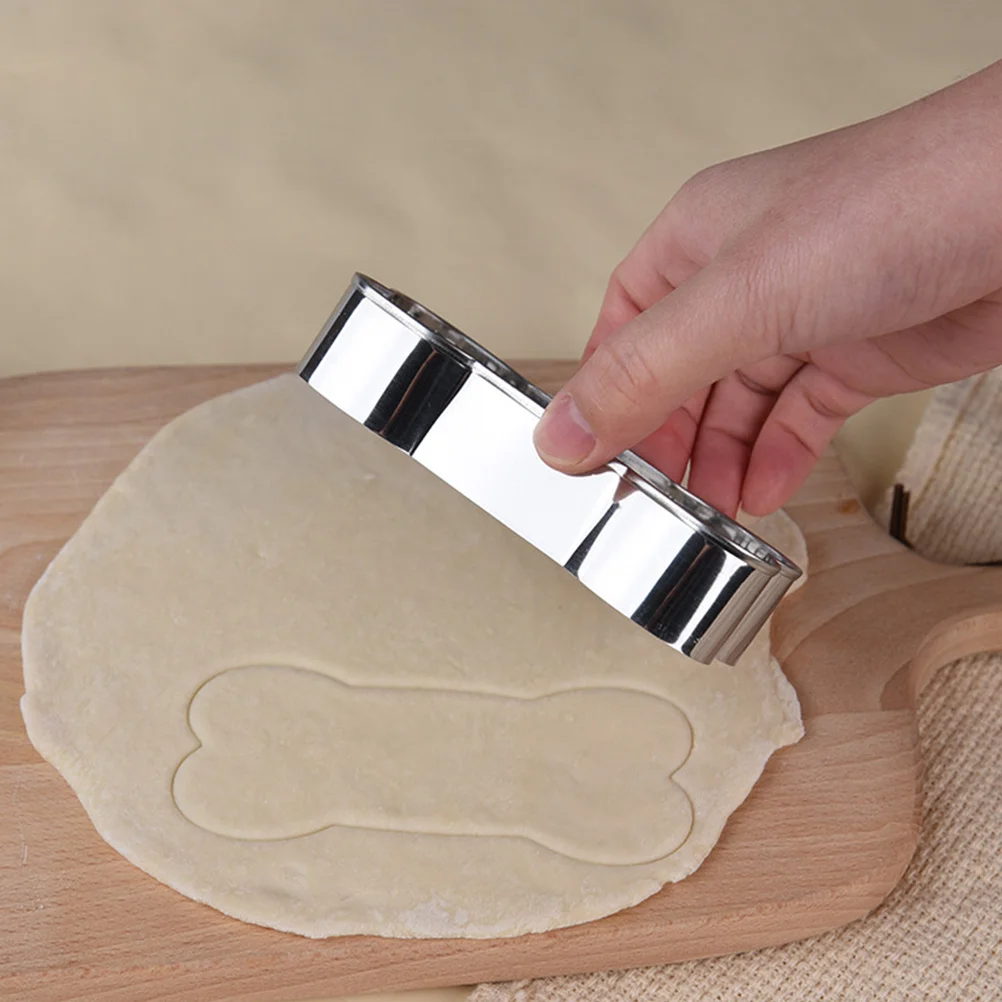 

6Pcs Reusable Bone Dog Shaped Biscuit Molds Stainless Steel Baking Tools Biscuit DIY Mold Bone Shaped Baking Mold