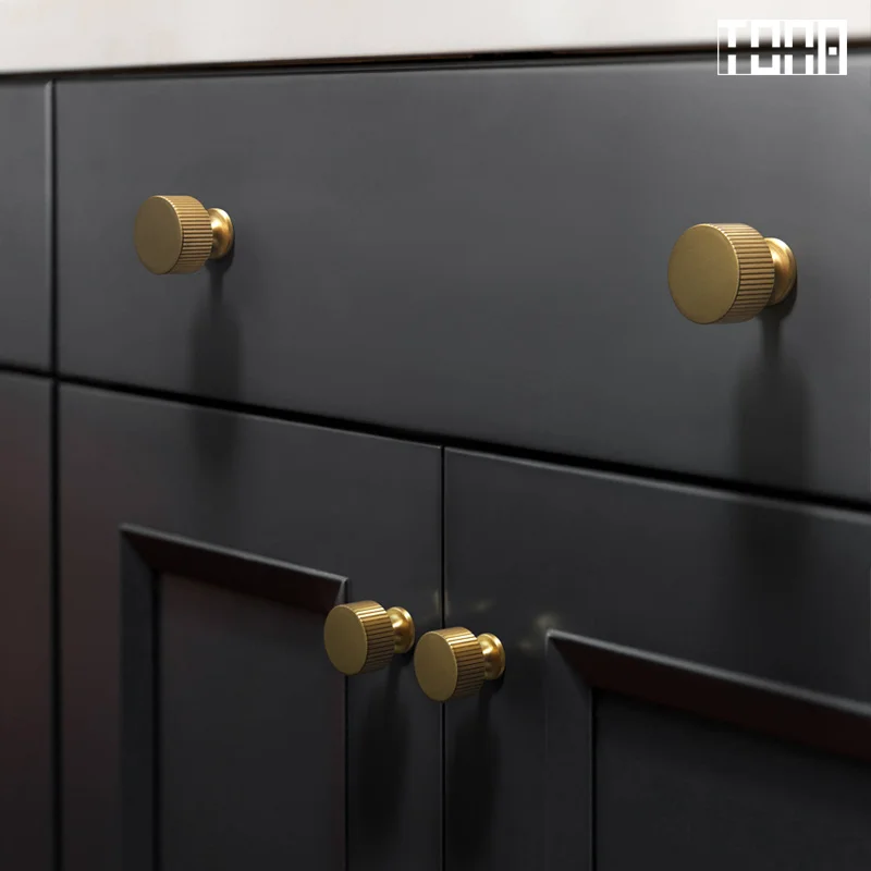 TONA Solid Brass Handle Drawer Cupboard Knob Wardrobe Door Handle Cabinet Copper Pull Kitchen Furniture Long Handle