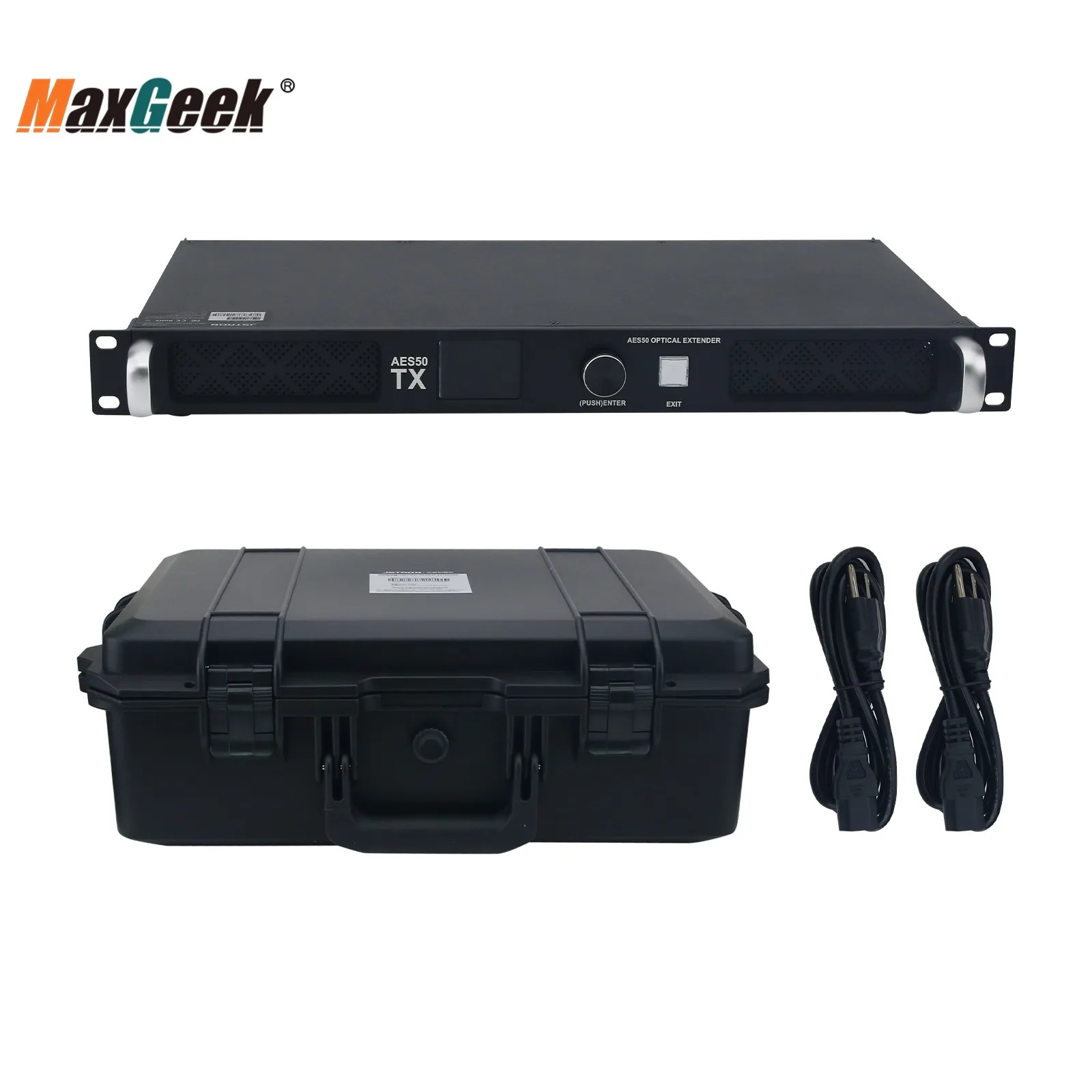 Maxgeek DN50 2-Channel AES50 Optical Fiber Extender + Gigabit Transceiver 2-IN-1 Tuning Light Transmission Device