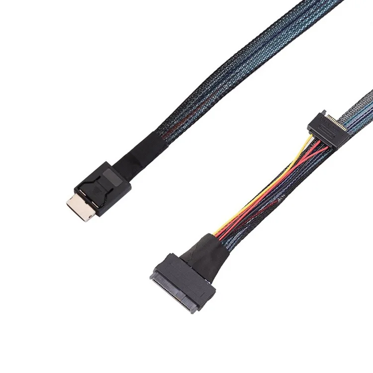 0.5M Mini SAS Oculink 4i High-speed Cable pcle 4.0 sff-8611 to sff-8639 U.2 U.3 NVME PCIe Cable for SSD with SATA Power Cable