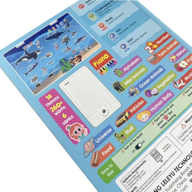 1 stks multifunctionele ebook montessori Engels woord leren machine elektronische leesboeken peuter baby educatief speelgoed