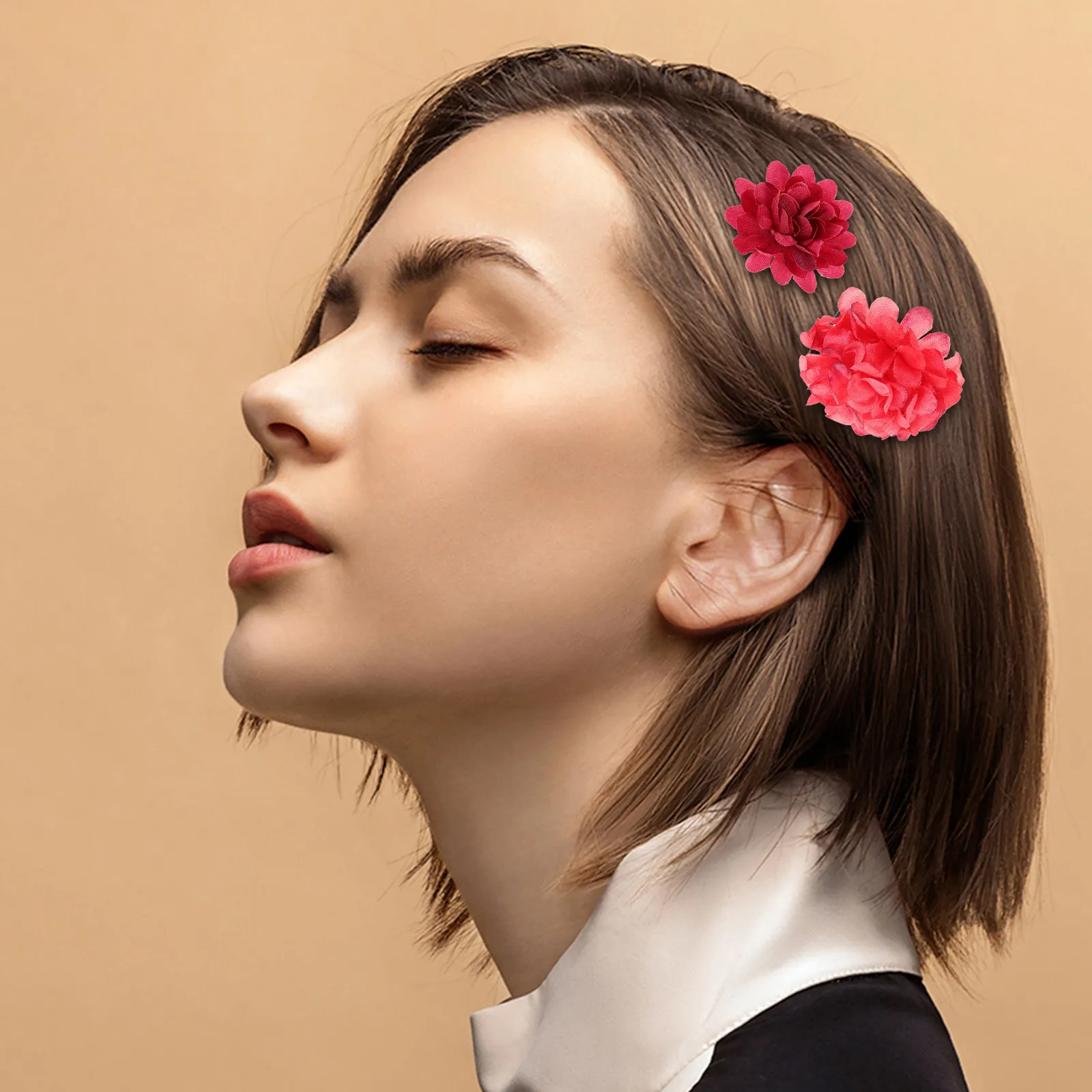 20Pcs Ancient Hanfu Hair Accessories Vintage Chinese Floral Hair Clips Artificial Flower Hairpins for Wedding Masquerade