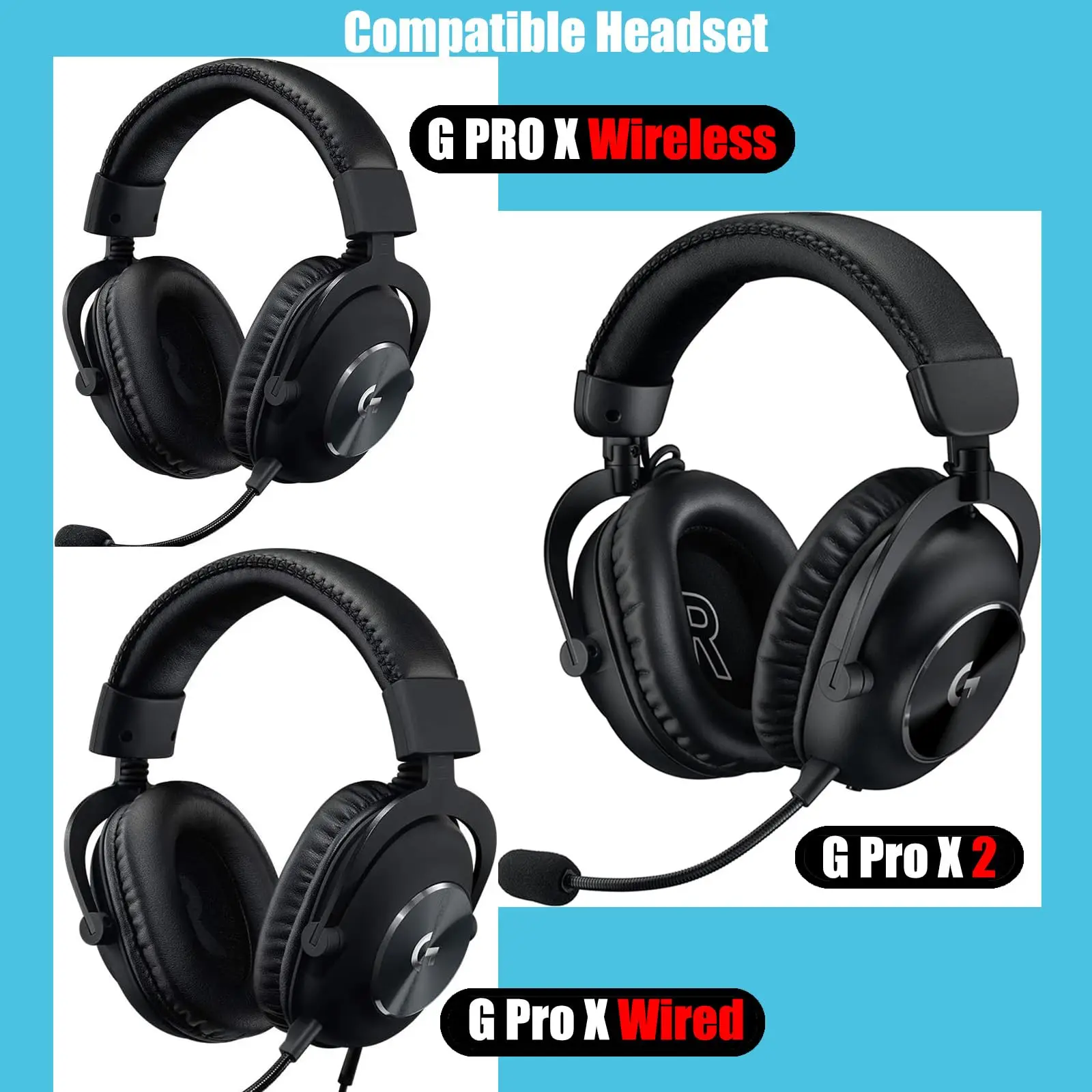 G Pro x Ear Pads Replacement Earpads Cover Muffs Parts Accessories Compatible with Logitech G Pro X/G Pro/Pro X Gaming Headset