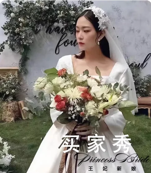 Princess bride replica homemade soft yarn photo vintage retro Korean simple Hong Kong wind fairy veil