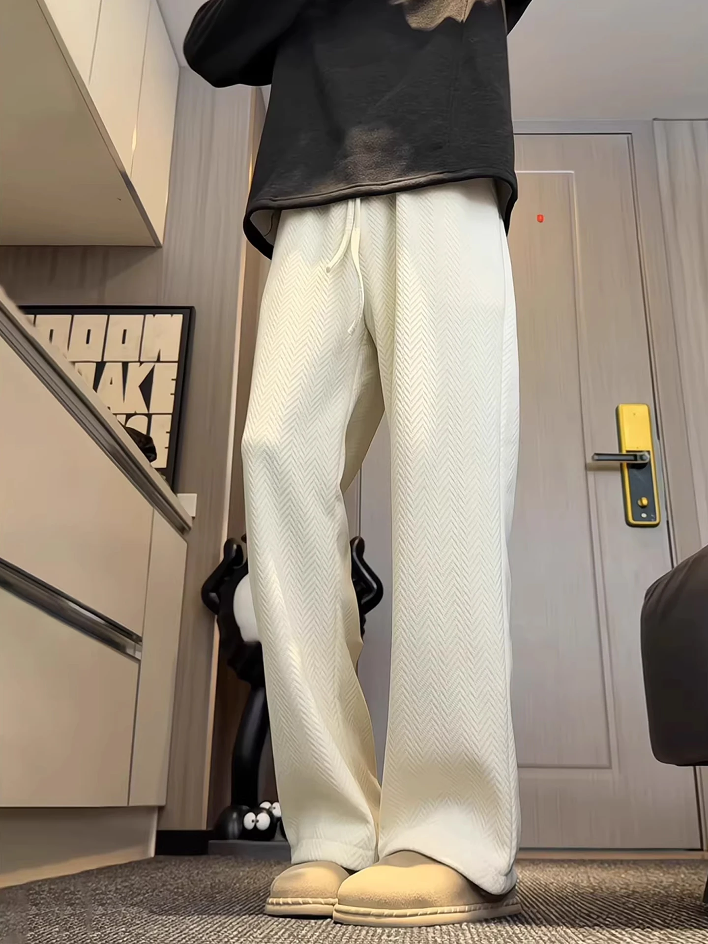 

Удобные мягкие эластичные модные брюки прямого кроя с широкими штанинами и подкладкой для мужчин и женщин на зиму