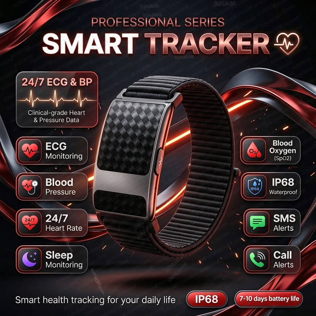 2026 New Screenless ECG+PPG Health Smart Band 24/7 Heart Rate SpO2 Blood Pressure Blood Fat IP68 Fitness Tracker Smart Bracelet