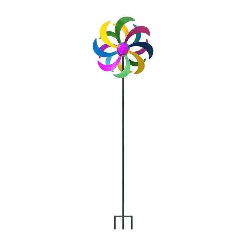 

Rainbow Metal Windmill Decorations Outdoor Wind Catchers Art Spinner Kinetic Rainbow Spinner Wind Sculpture Garden Decor