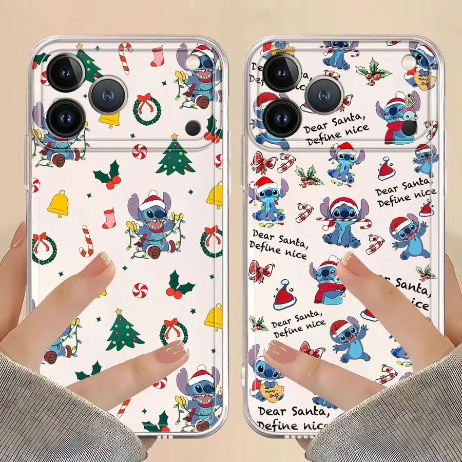 حافظة لهاتف آيفون 17 Air 16 15 14 Plus 16e 13 12 11 Pro MAX 7 8 XR 12 غطاء هاتف ناعم صغير لعيد الميلاد لطيف غرزة فومي #6