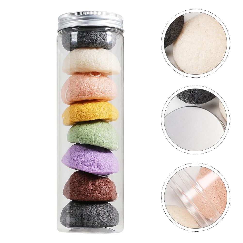 

8Pcs Natural Facial Sponge Puff Konjac Soft Exfoliating Deep Cleansing Makeup Removal Skincare Tool for Sensitive Skin