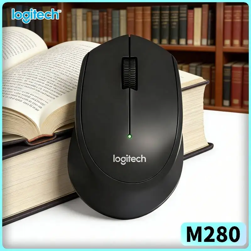 Logitech M280 Wireless Mouse 2.4GHz Nano Receiver 1000 DPI Comfort Contoured Grip 18-Month Battery for Office Desktop PC