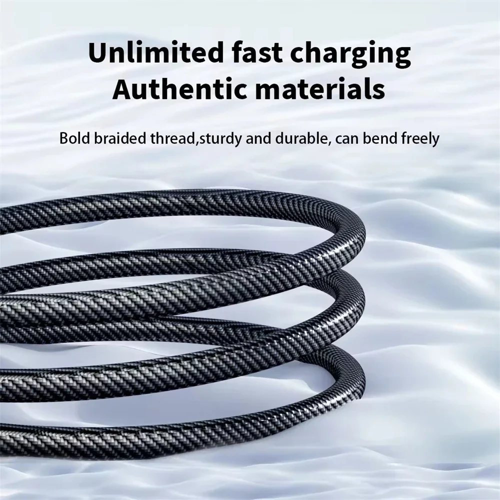 6A 120W USBA to Type C Super Fast Charge Cable Nylon Data Cord for  Xiaomi POCO Samsung With Led Digital Display Cable image 5