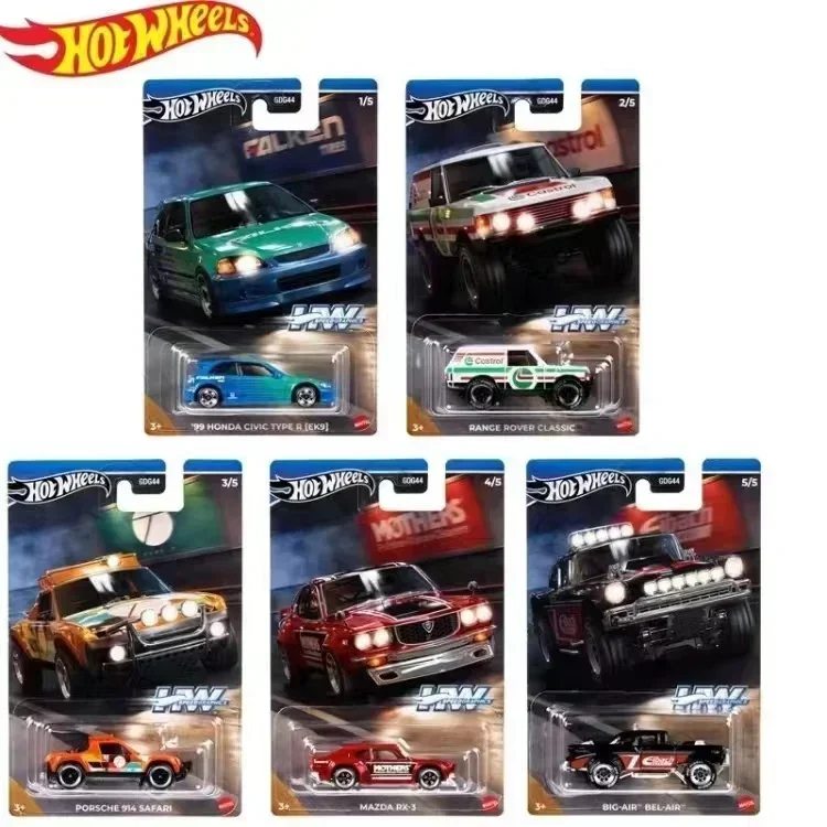 Official Hot Wheels Car Speed Graphics Boys Toys 1:64 Diecast Big Air Ble-air Mazda RX-3 Porsche Range Rover Civic Model Gift