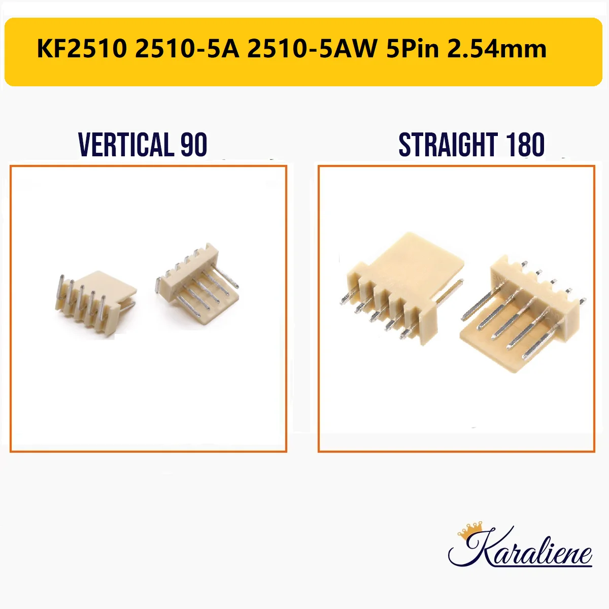 

50 шт./лот KF2510 2510-5A 2510-5AW 5-контактный прямой вертикальный разъем-терминал 2,54 мм