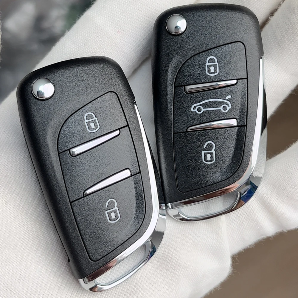 Superkey-変更されたリモートカーキーシェルケース,フリップアップH83 va2ブレード,c3,c4,c5,berlingo,Peugeot 207, 307, 308, 407, 607