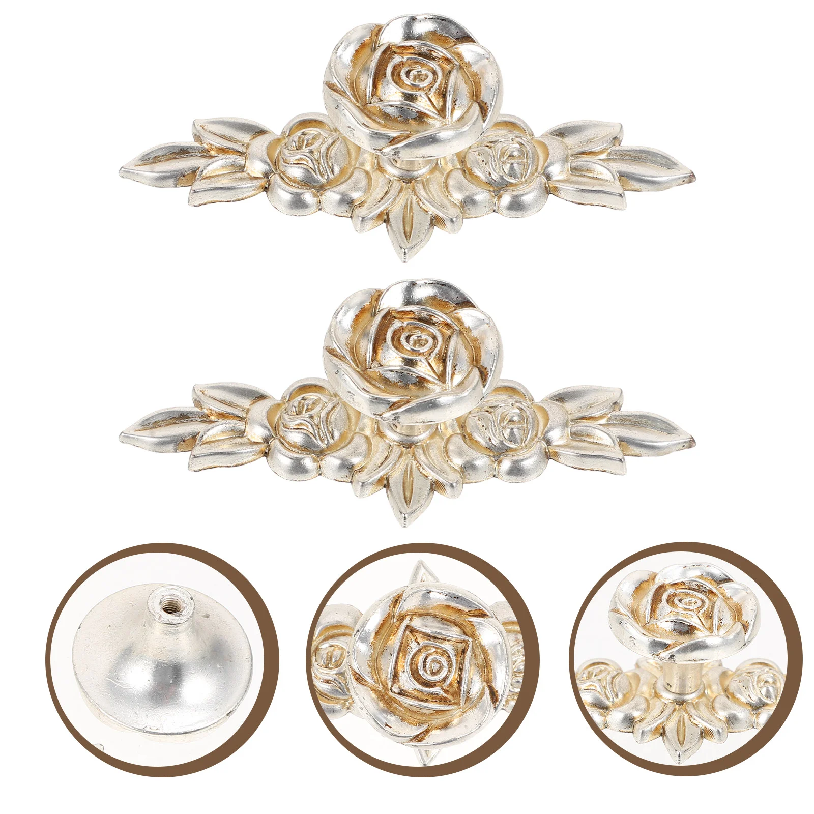 

2 Pcs Cabinet Drawer Handle Windows Knobs Rose Zinc Alloy Door Handles Furniture Solid Vintage Wardrobe Grips