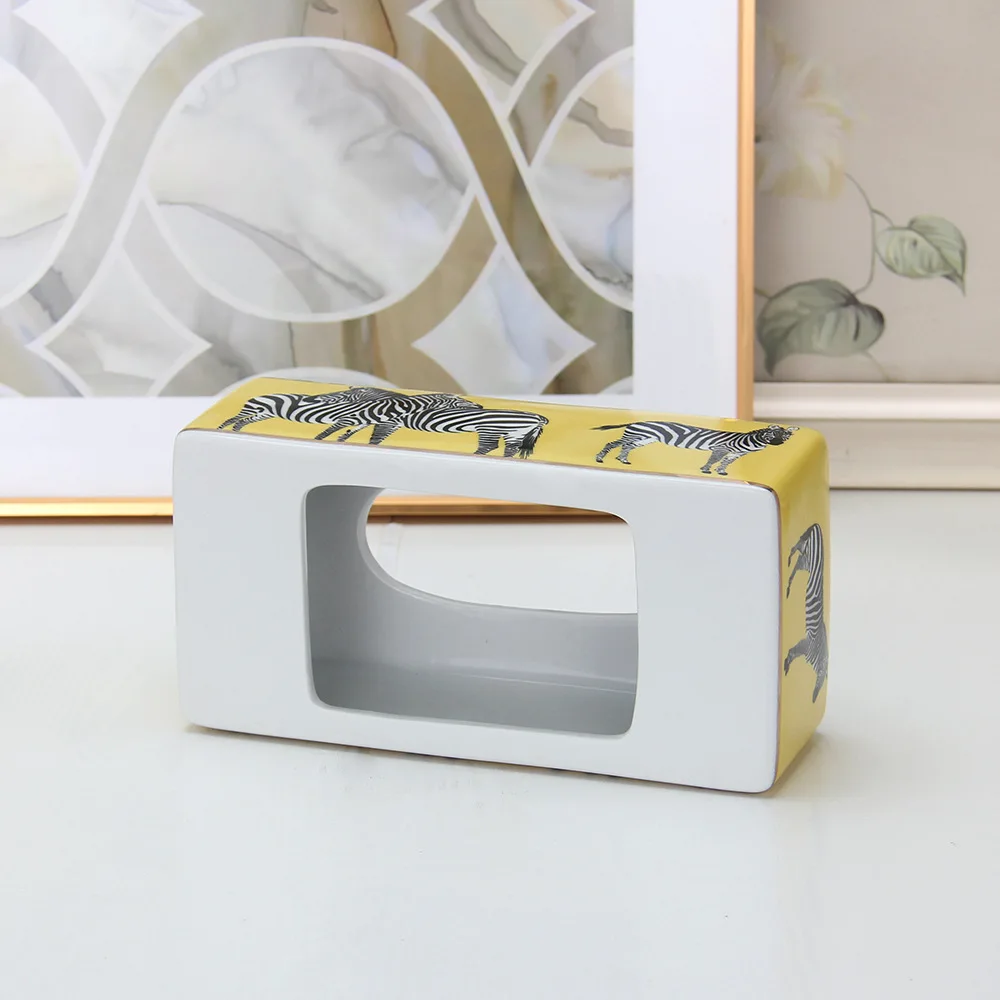 European style ceramic tissue box, living room decoration, paper drawer, creative European style luxury living room, tea table,