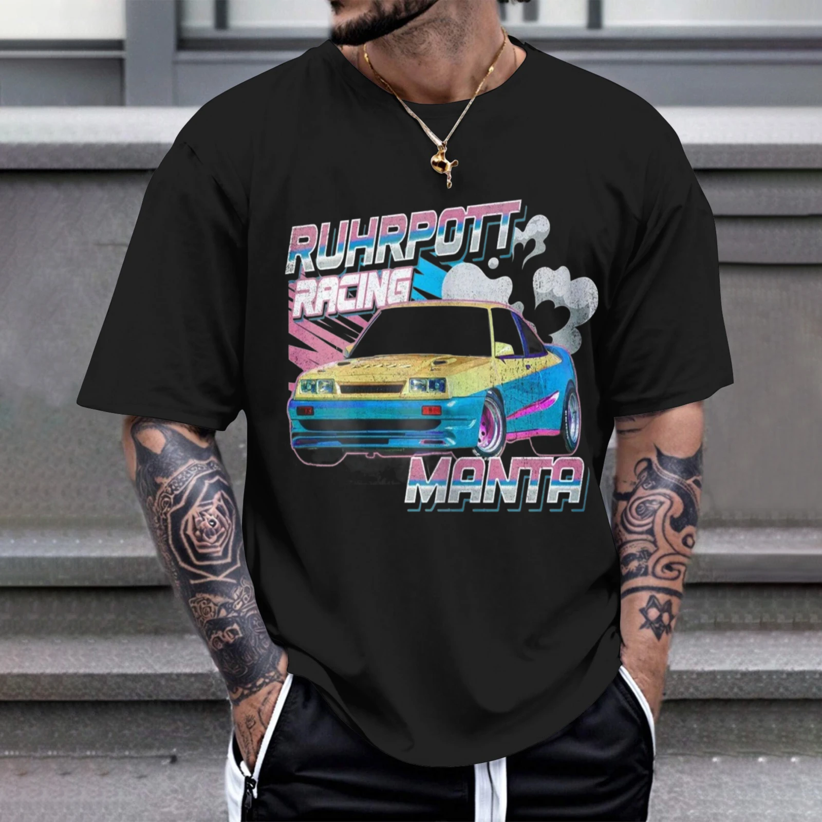 Herren-T-Shirt Ruhrpott Racing Manta Car Design, perfekt für Freizeitkleidung und Karneval-Outfits