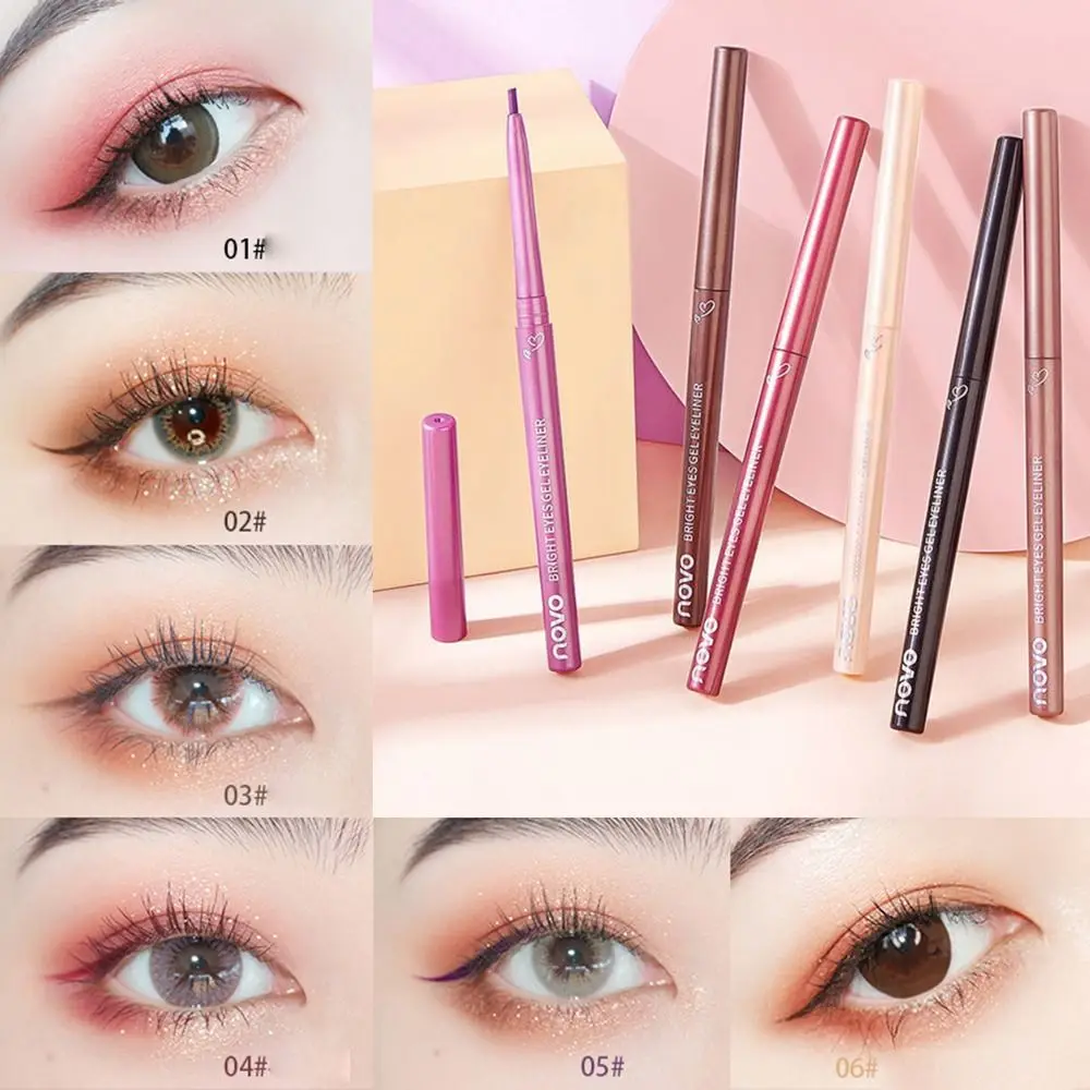 Smooth Waterproof Eyeliner Pencil Glitter Champagne Non-Smudge Gel Eyeliner Pen Long Lasting Matte Lying Silkworm Pencil Women