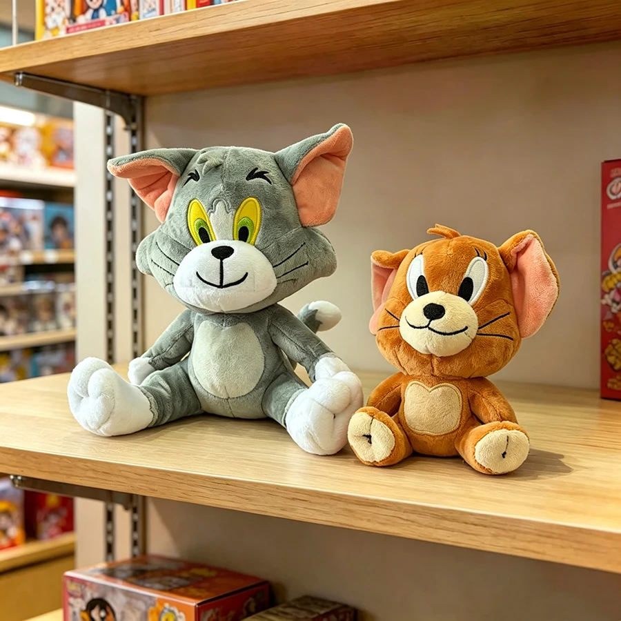 Tom And Jerry Plush Toy Official Licensed Soft Stuffed Cat Mouse Doll for Kids Sleeping Companion Gift