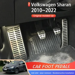 Car Pedals For Volkswagen VW Sharan MK2 7N 2010~2022 Aluminum Car Foot Pads Rest Covers Brake Pedal Accelerator Auto Acessories