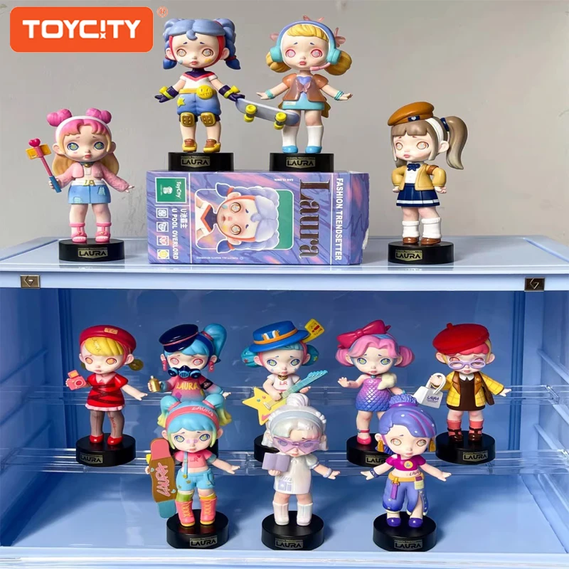 Toycity Laura Theme "Full Time Trendsetter" سلسلة الاتجاه صندوق أعمى مجموعة اللعب الأصلي عمل الشكل صندوق غامض عشوائي Gif