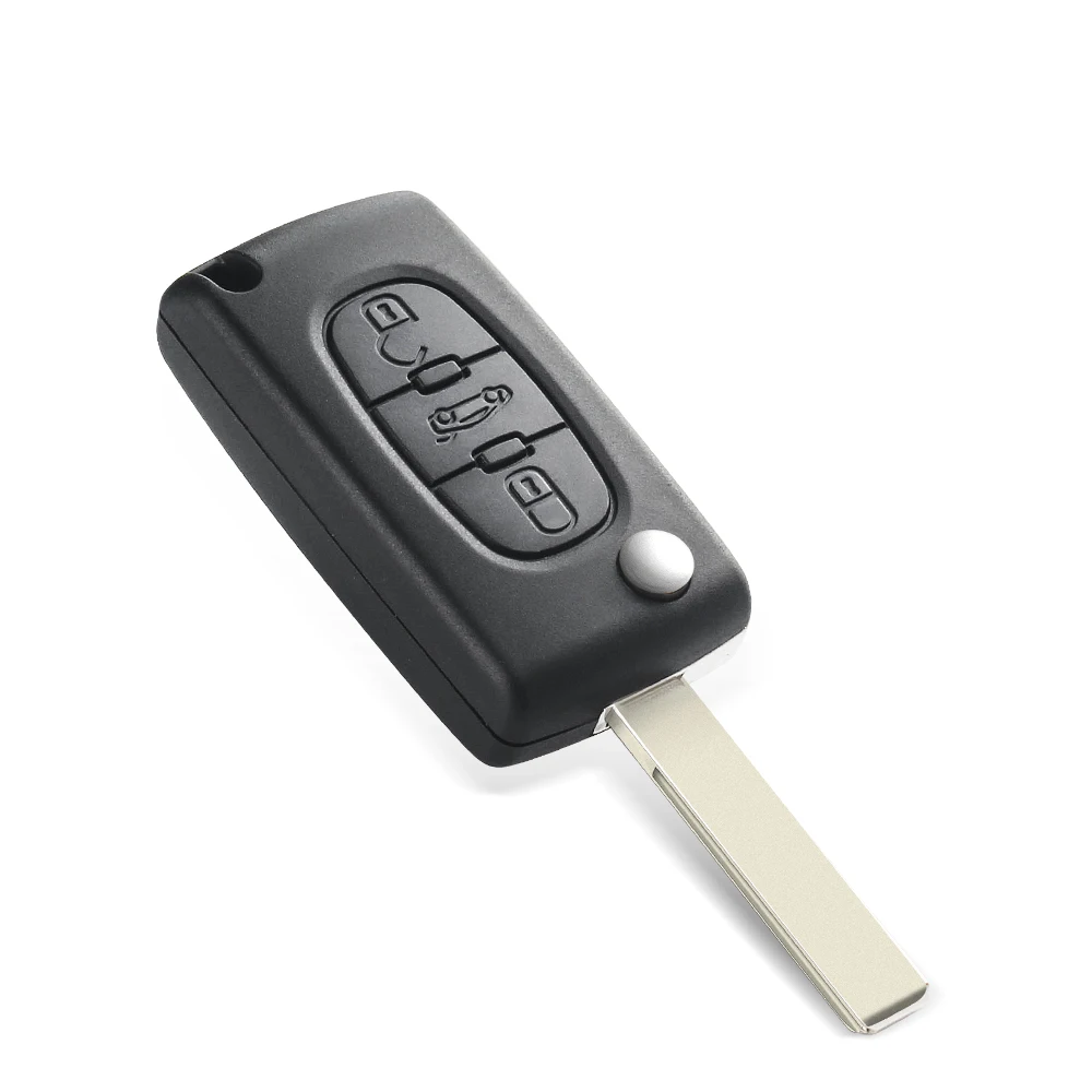 KEYYOU 3 Buttons Flip Folding Remote Control Key Shell Car Key Case Fob Cover For Peugeot 307 308 407 607 CE0536 Without Groove