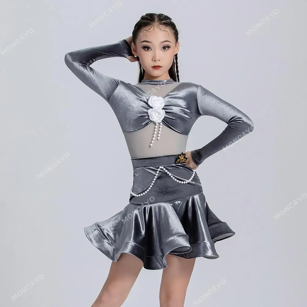 

Standard Tango Latin Dance Dress Girls Latin Practice Dress Dancing Dress Samba Salsa Dance Costume Kids Ballroom Dance Dresses