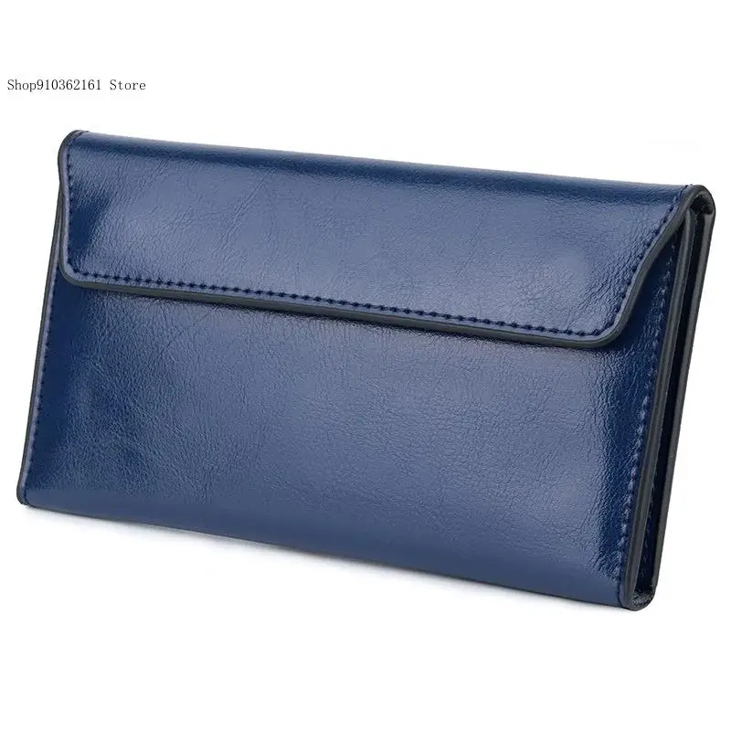 Two Layer Cowhide Large Capacity Thin Women's Wallet Fashionable Simple and Multifunctional Women's Handbag