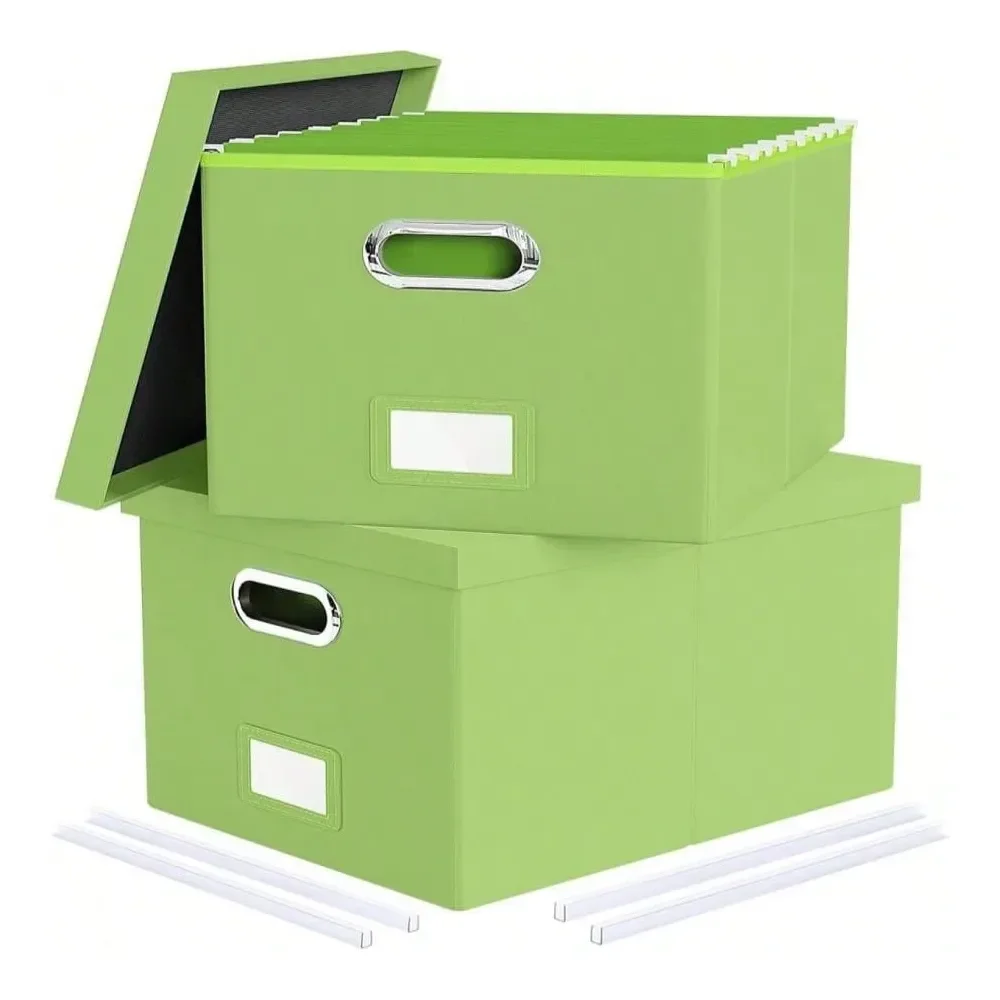

File Organizer, File Box, File Cabinet For Letter File Folder Storage, Portable Storage Bins With Lids For OfficeDecorHome, 1 P