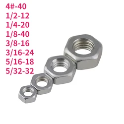 4# 1/2 1/4 1/8 3/8 3/16 5/16 5/32 Zinc Plated Carbon Steel Anglo-American Standard Nuts Hex Hexagon Nuts