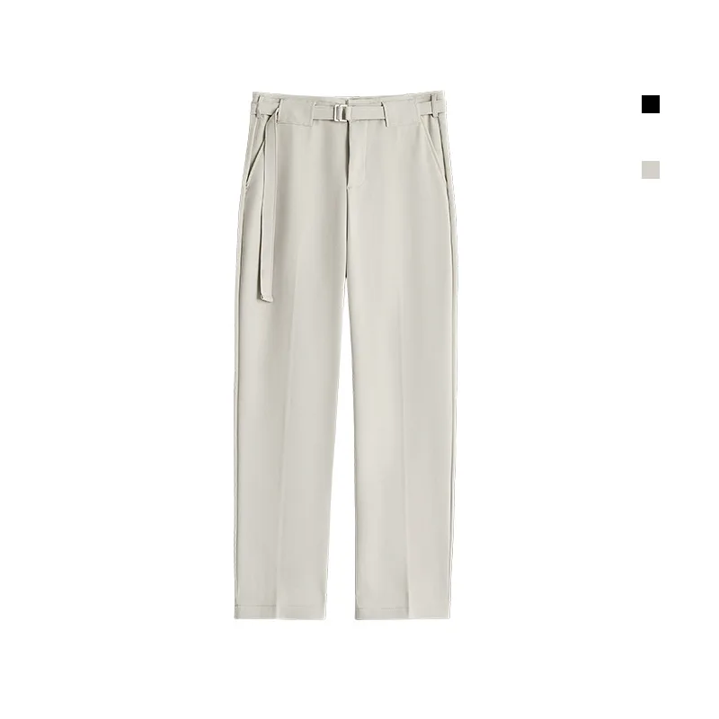 

Spring Summer New Lazy Sle Loose Drapey Straight Leg Men's Wide Leg Casual Trousers Youthful Vitali High Waist Loose Fit