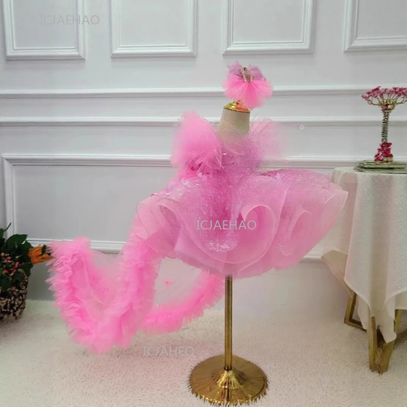 

Party Dress Clothes Kids Girls Birthday Princess Dresses Children Piano Performance Outfit Eids Glitter Tulle Costume Pageant