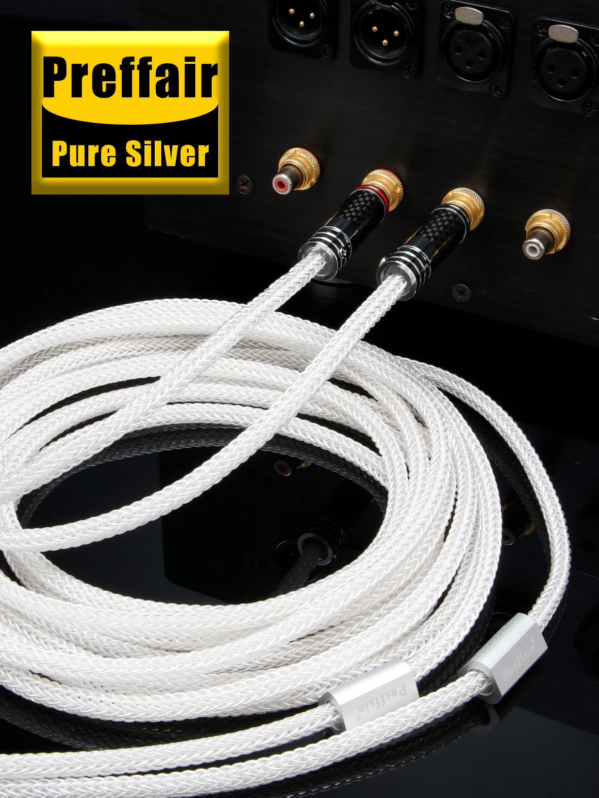 Kabel XLR z czystego srebra próby 925, 16 żył, kabel audio RCA z czystego srebra, żeński na męski, do wzmacniacza i mikrofonu. — zdjęcie produktu 7