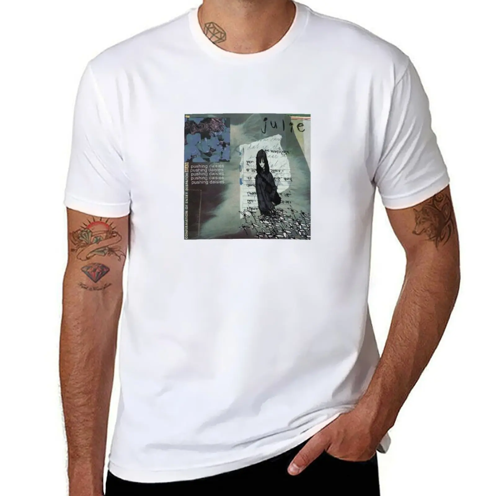 

julie - pushing daisies Album Cover T-Shirt cotton t shirt pack t shirt men 100% cotton luxury brand T-shirt
