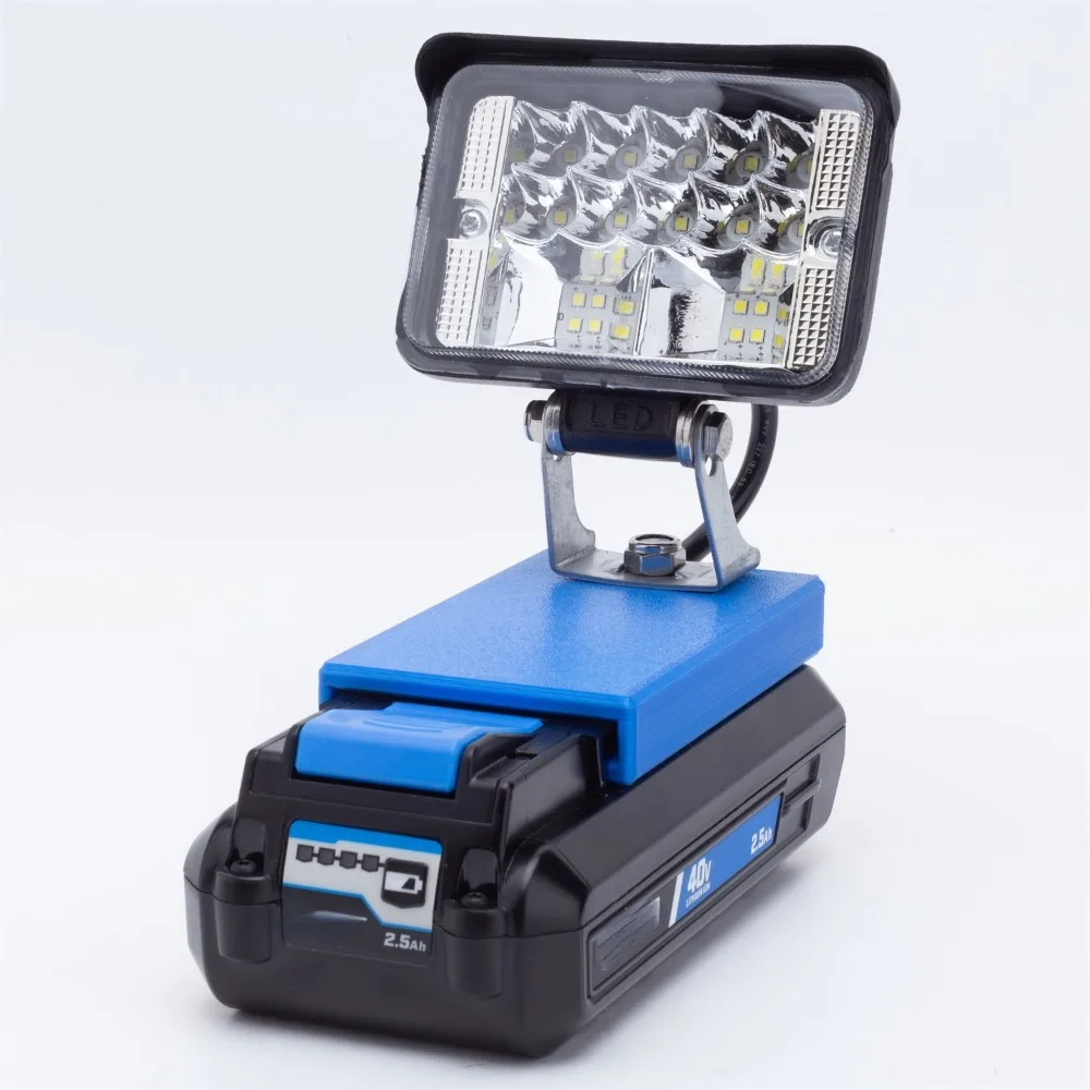 Linternas y luces de trabajo, reflector LED superbrillante, portátil, recargable, de mano, para batería HART, 40v