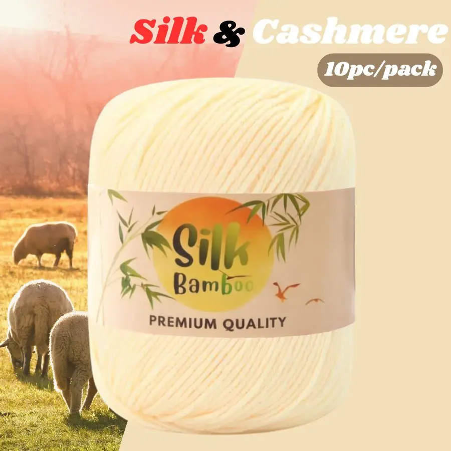 Bambus-Seide Garn 10 Bälle 500g Weiches Glattes Bambus-Baumwoll-Häkelgarn für Babykleidung Pullover Mütze DIY