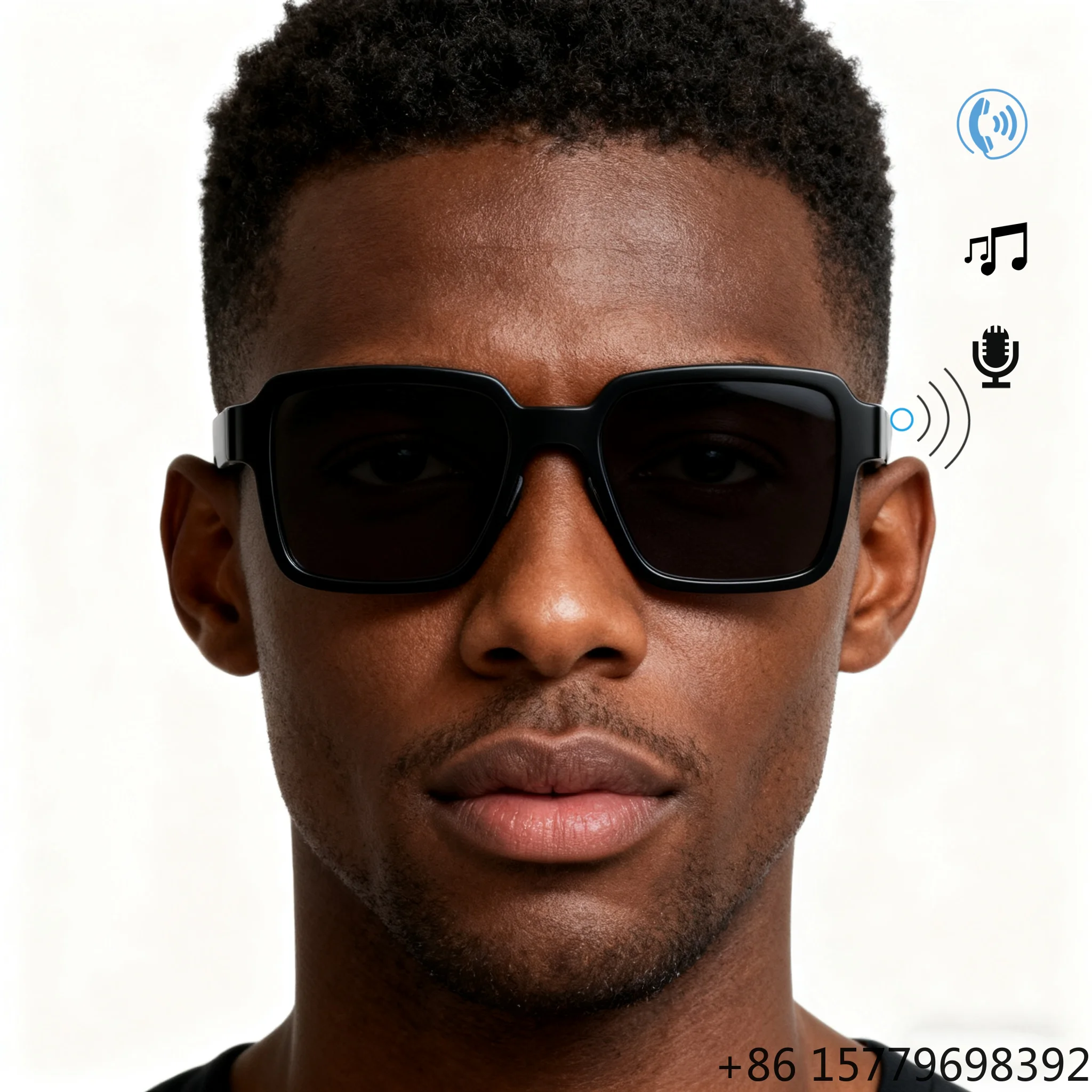 

Hot Sale Smart Glasses Bluetooth Audio Sunglasses Black Custom AI Smart Wireless
